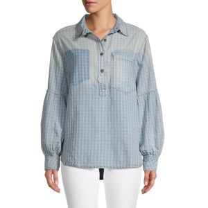 NWT! Free People Glacier Bay Check Shirt